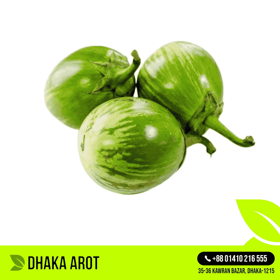 Round Brinjal Green (গোল বেগুন সবুজ)